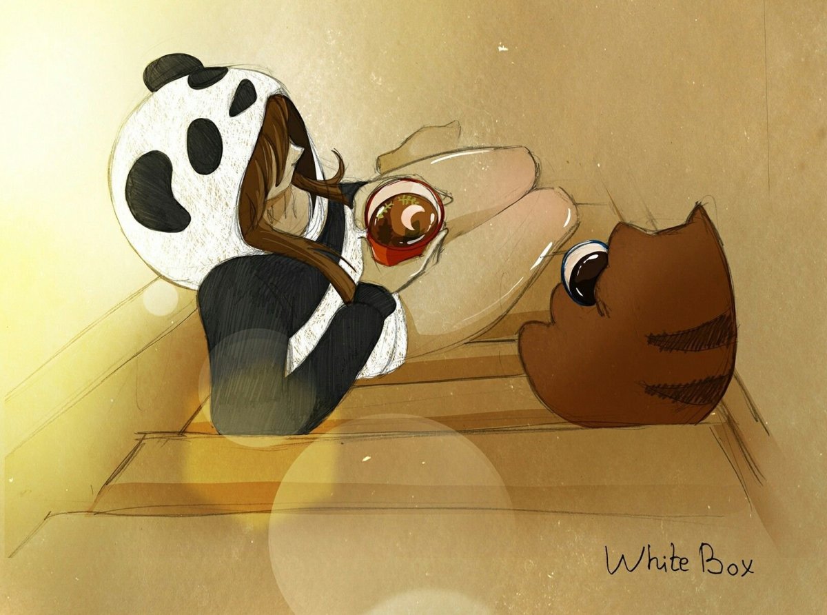 Девочка Панда и кот Барсик