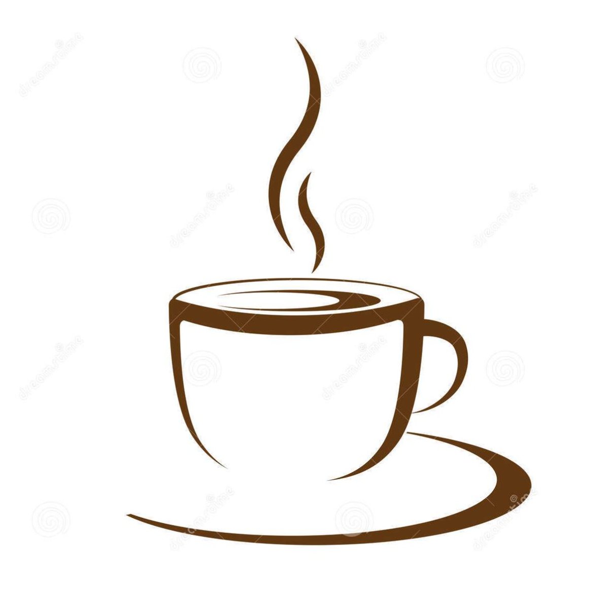 Чашка кофе на белом фоне нарисованная