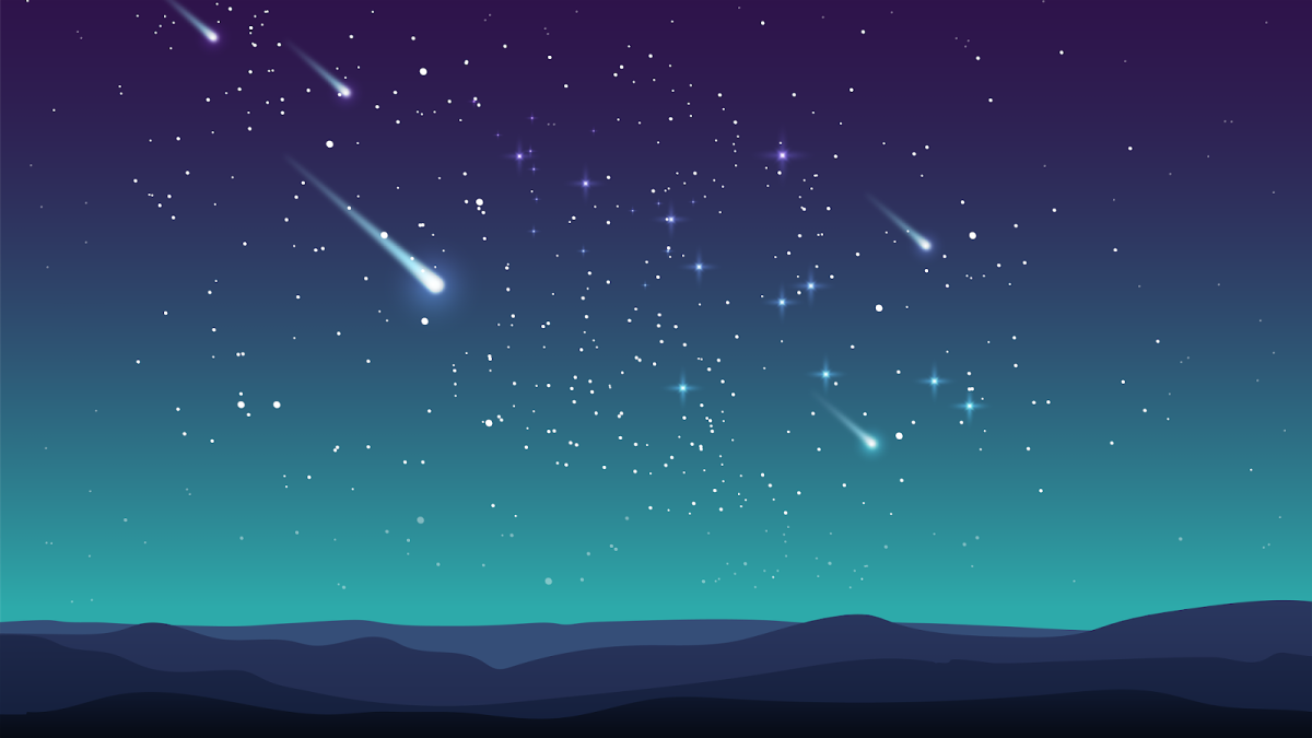 Фиолетовое звездное небо