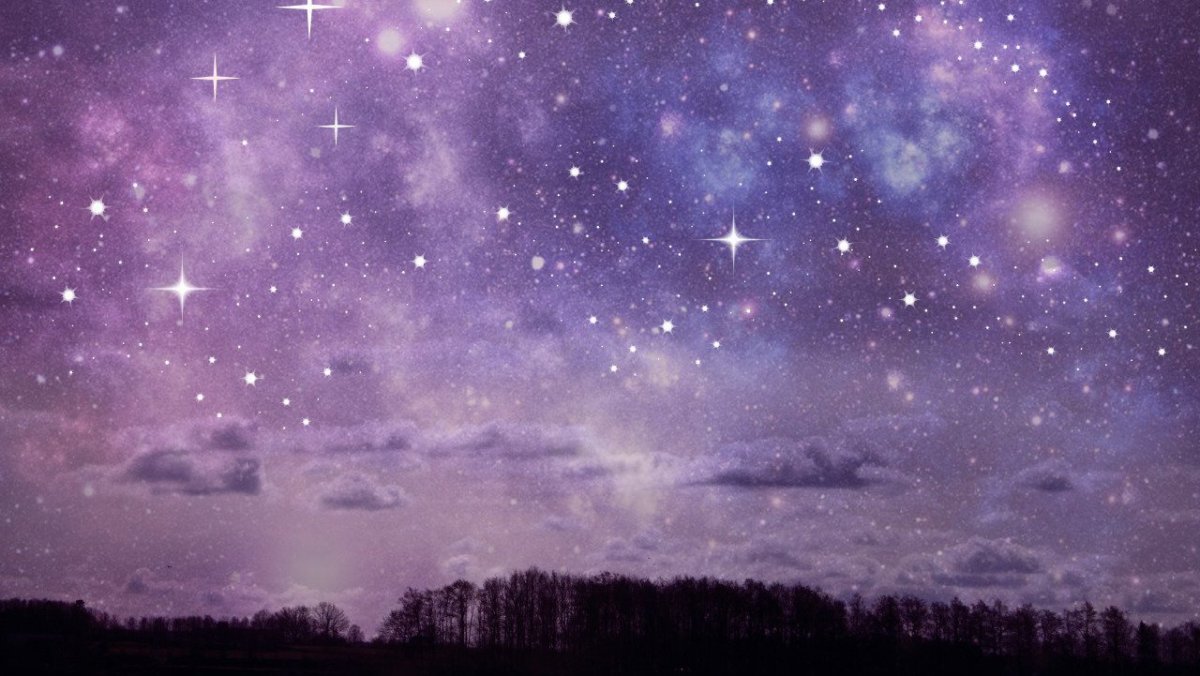 Фиолетовый фон со звездами