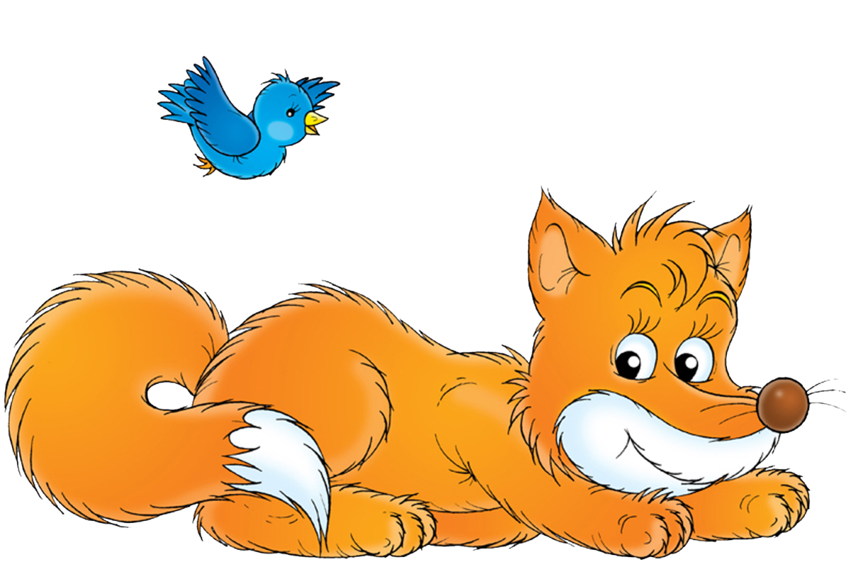 Лиса с лисятами для детей на прозрачном фоне