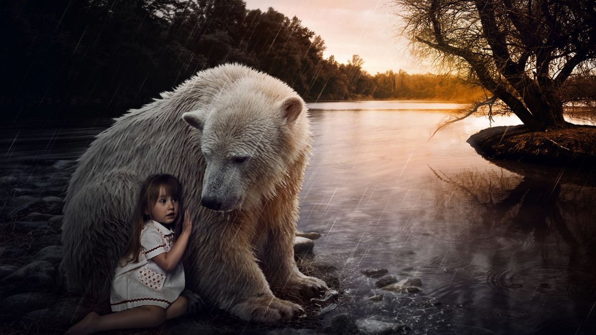 Мишки обнимаются