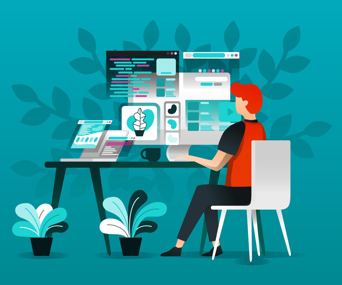 Веб дизайнер иллюстрация