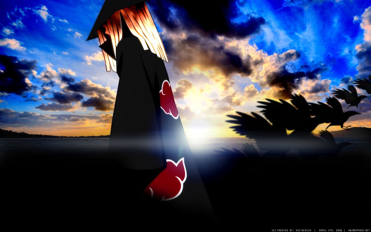 Аниме Наруто Итачи Учиха Акацуки обои