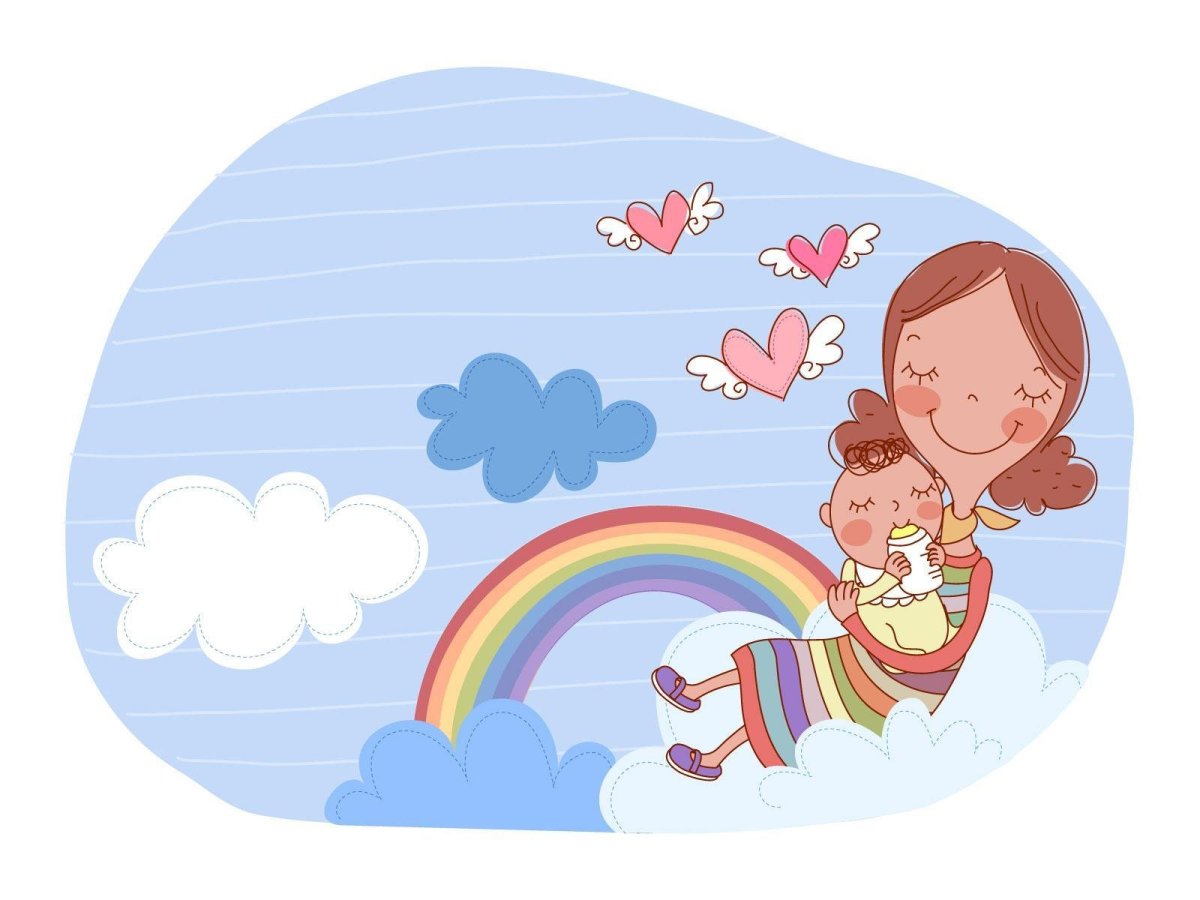 Мама и ребенок в полный рос