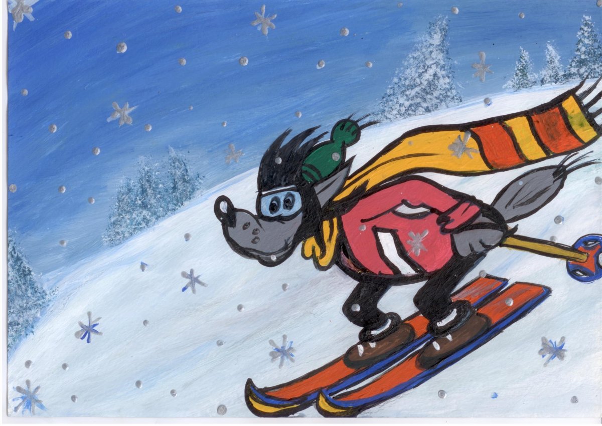 Мультгерои на лыжах