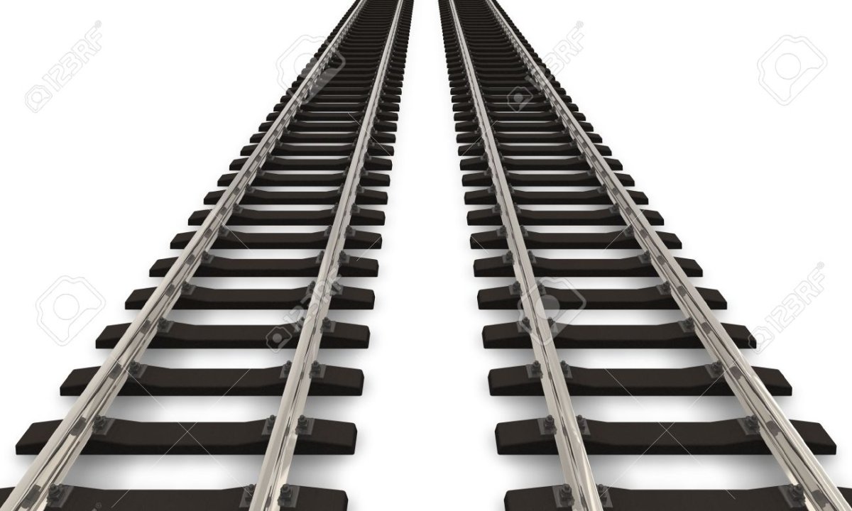 Рельс на белом фоне