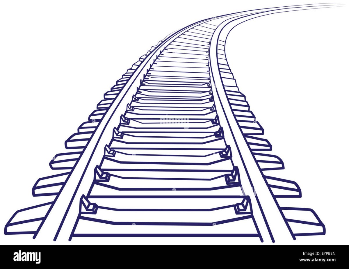 Железнодорожные пути вектор сбоку