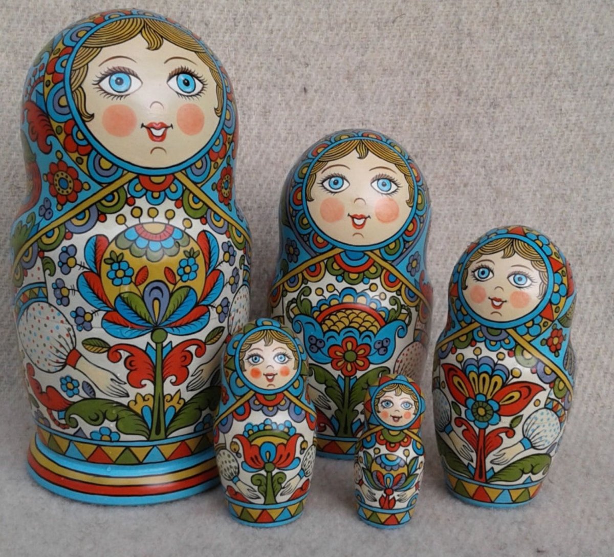 Матрешка Гжель Городецкая