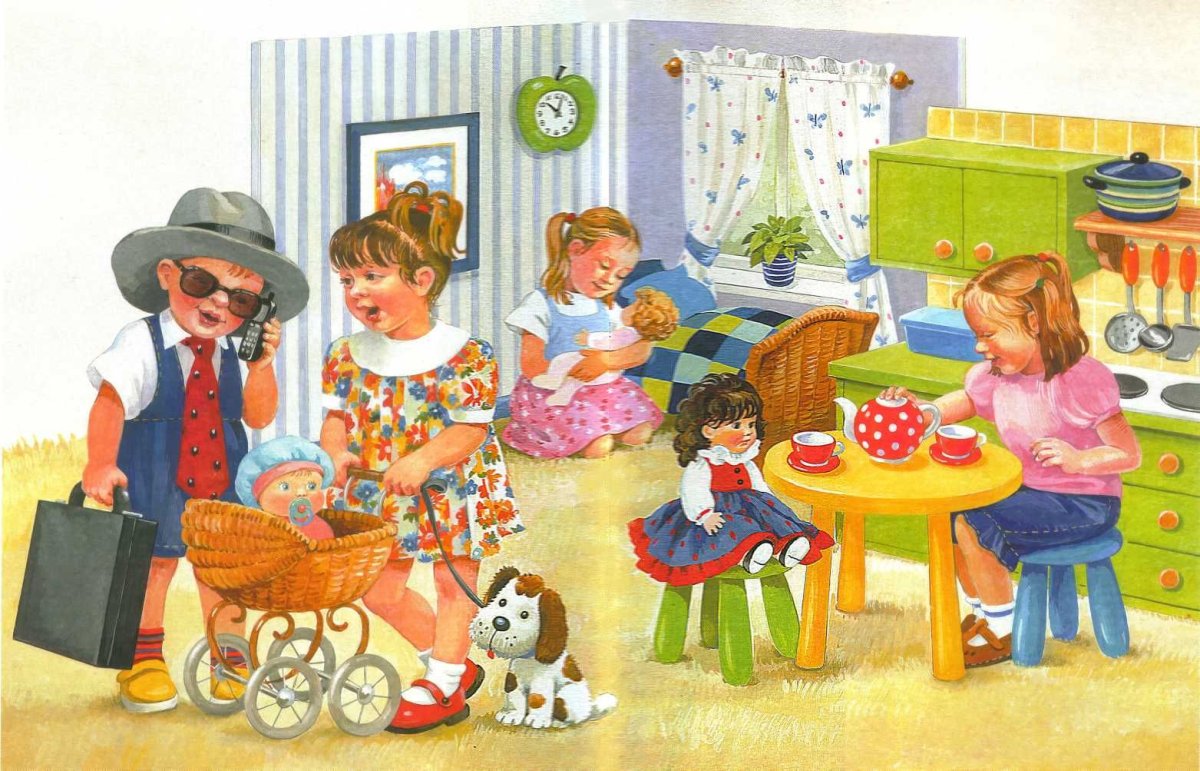 Картина о. р. Гофман «мы играем в магазин»