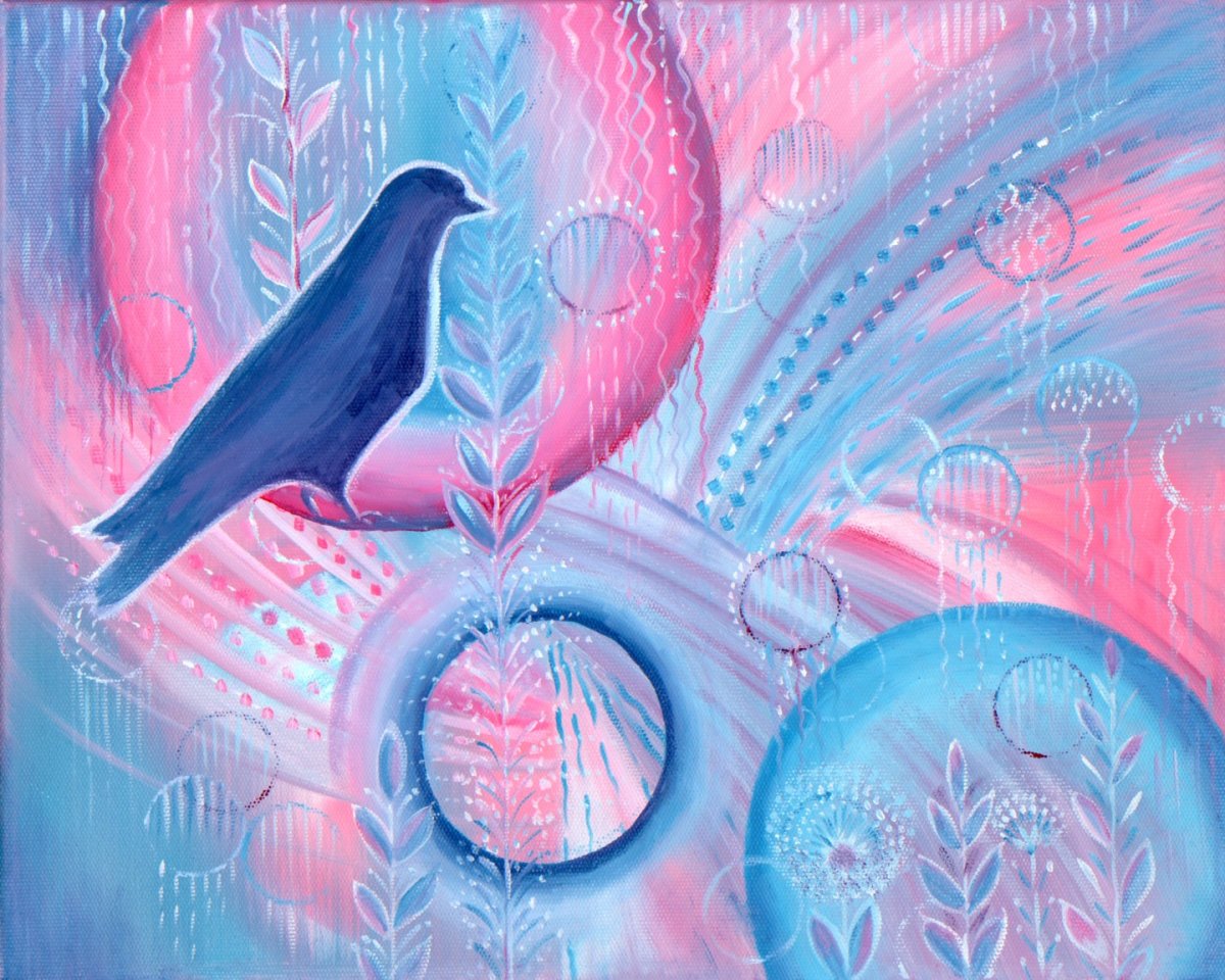 Птица счастья живопись