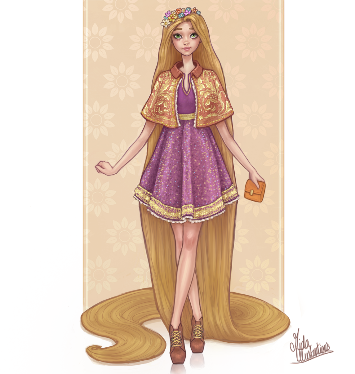 Рапунцель в рост Дисней