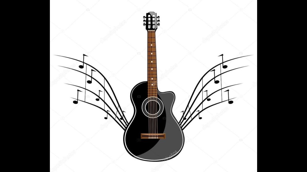 Гитара трафарет цветной