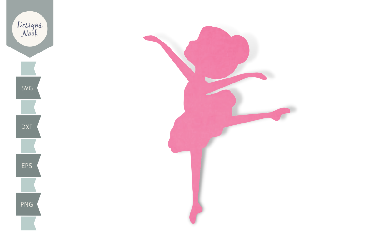 Балерина вектор в розовом платье