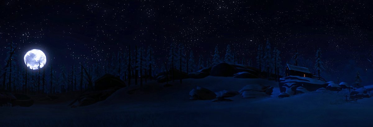 Ночь лес Луна