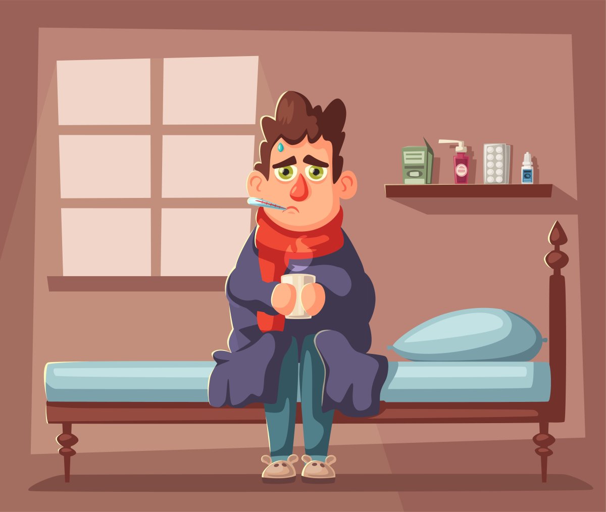 Больная женщина рисунок