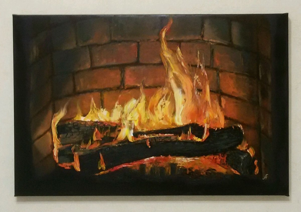 Картина у камина