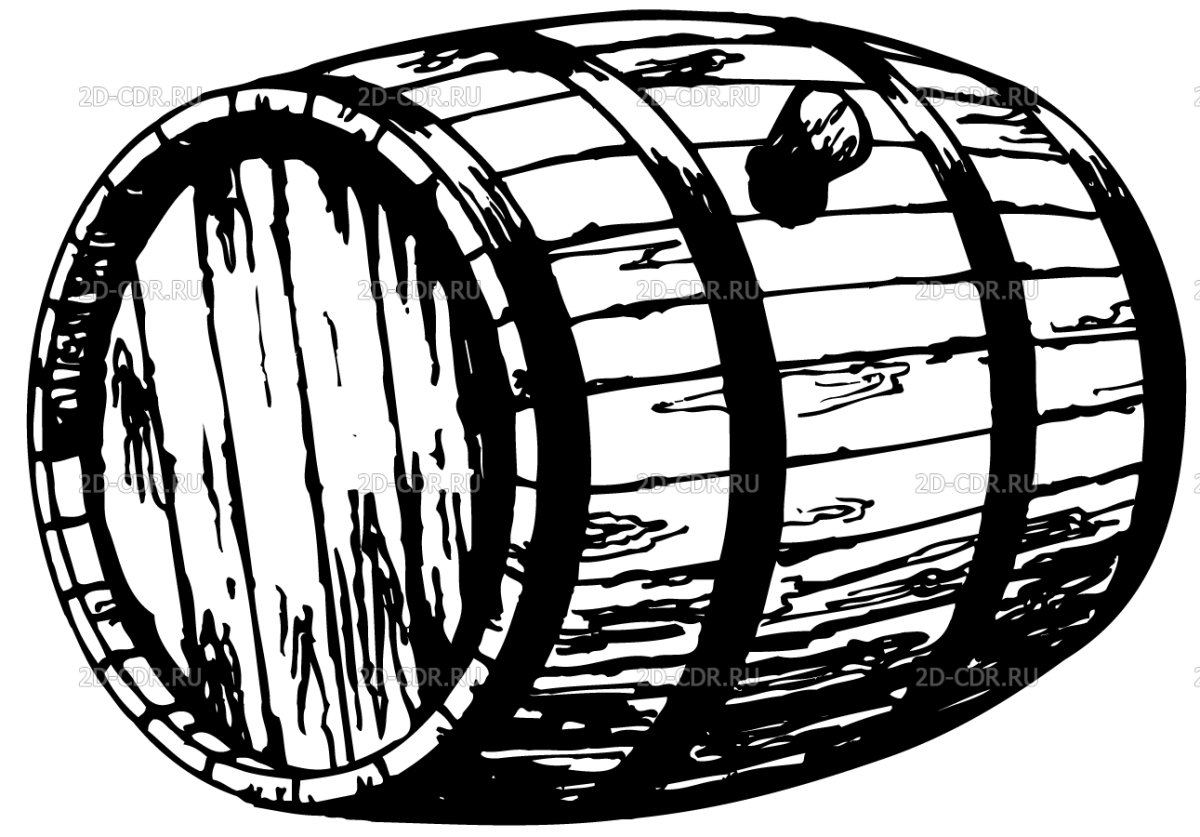 Бочка черно белая