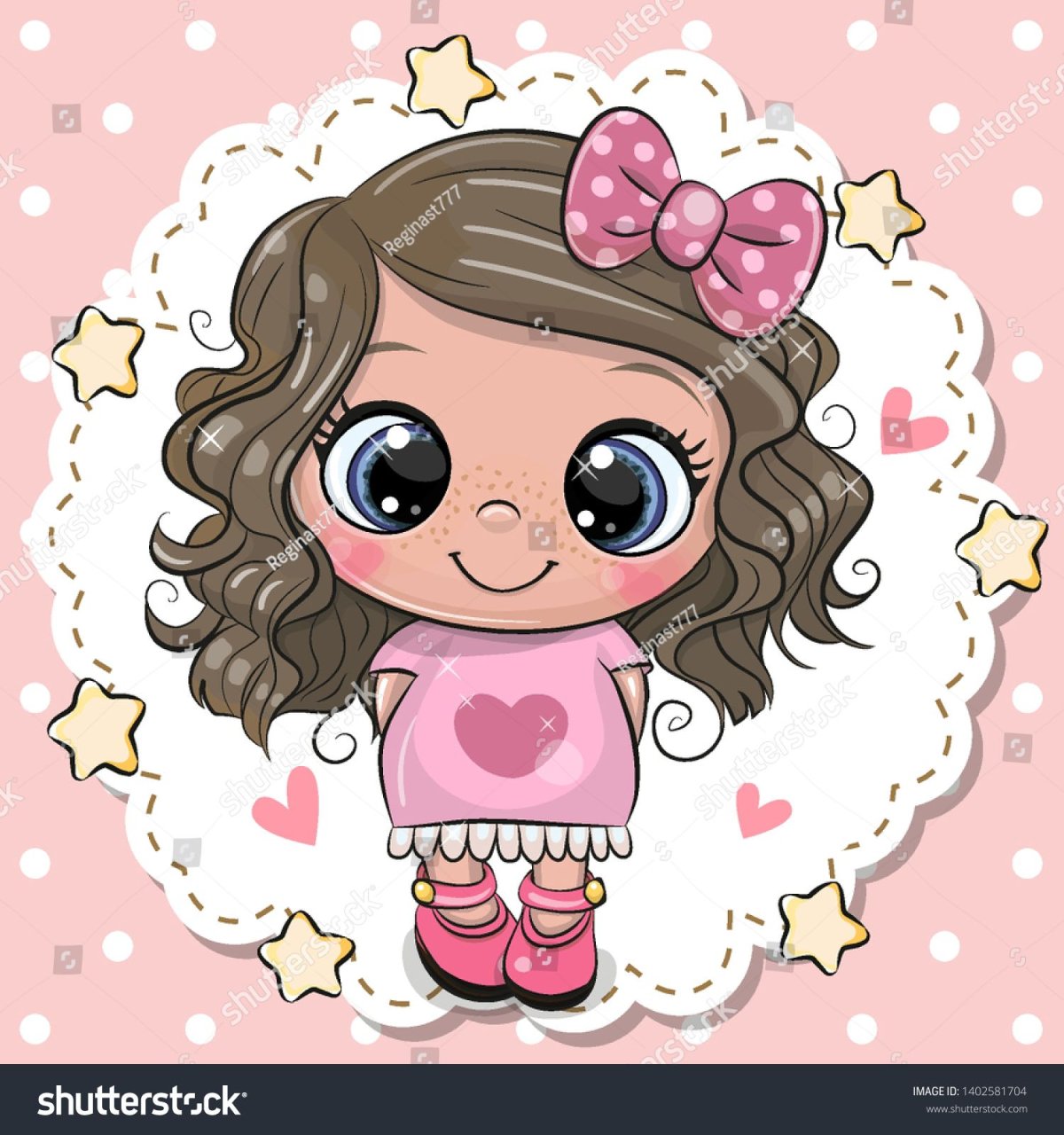 Мультяшные девочки с бантиками