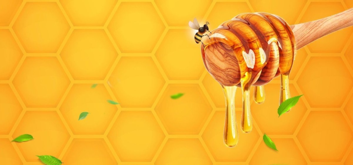 Фон с сотами и пчелами