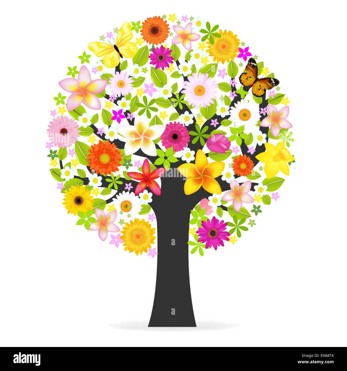 Яблоня в цвету мультяшное