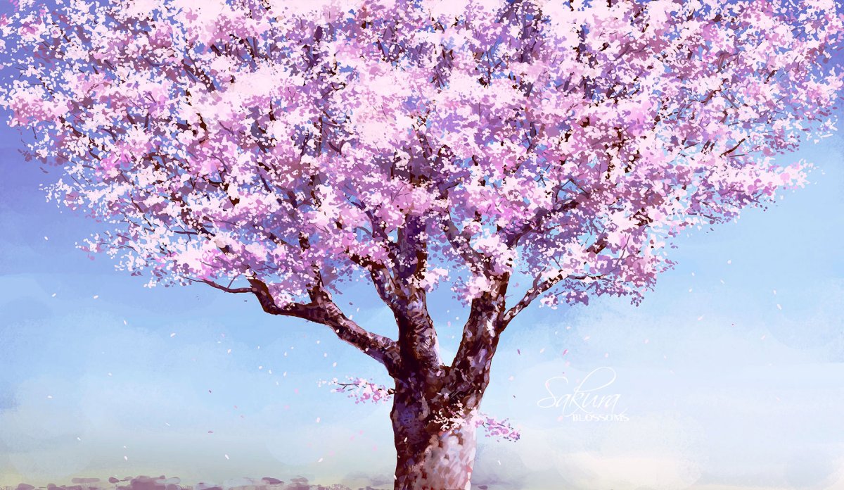 Весеннее дерево на белом фоне