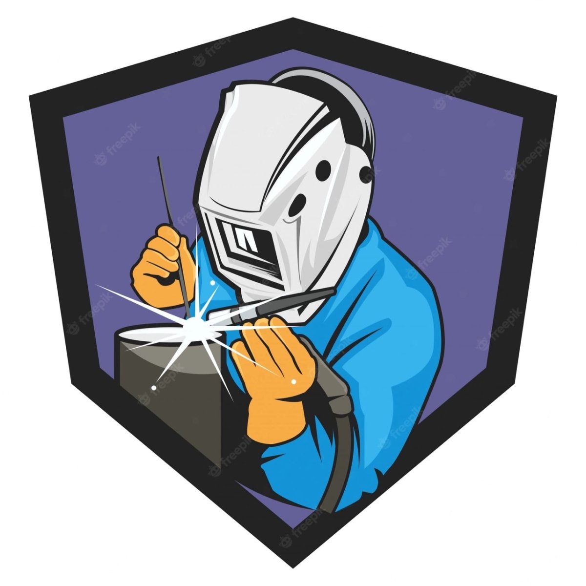 Сварочные работы на белом фоне