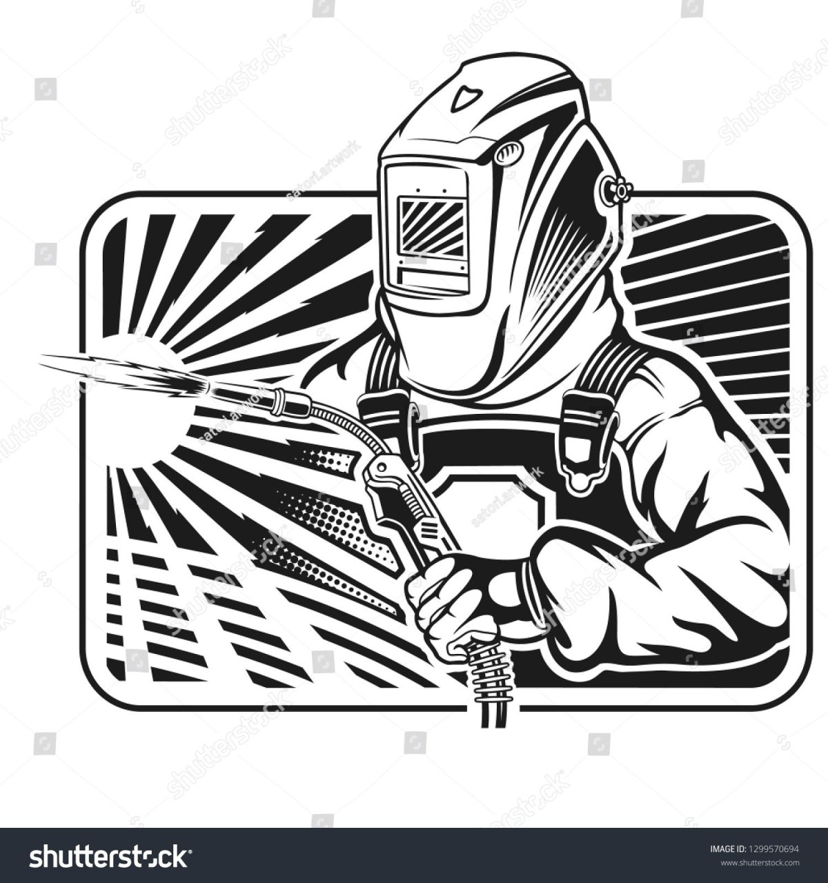 Сварщик флэт иллюстрация