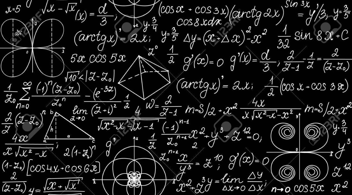 Фон математические формулы на белом фоне