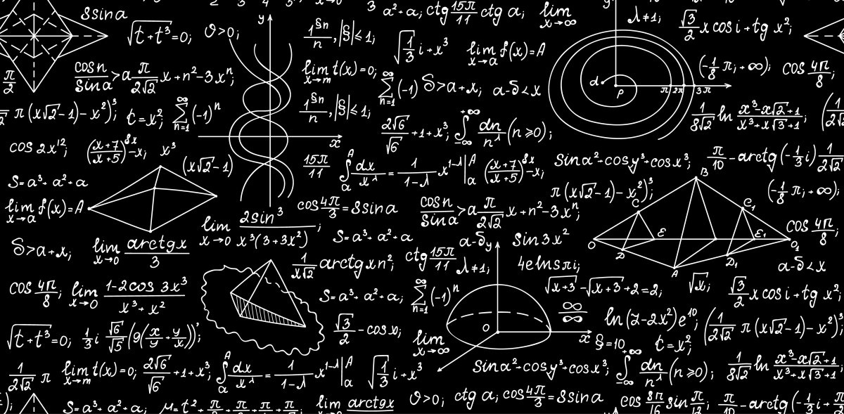 Математические формулы на темном фоне