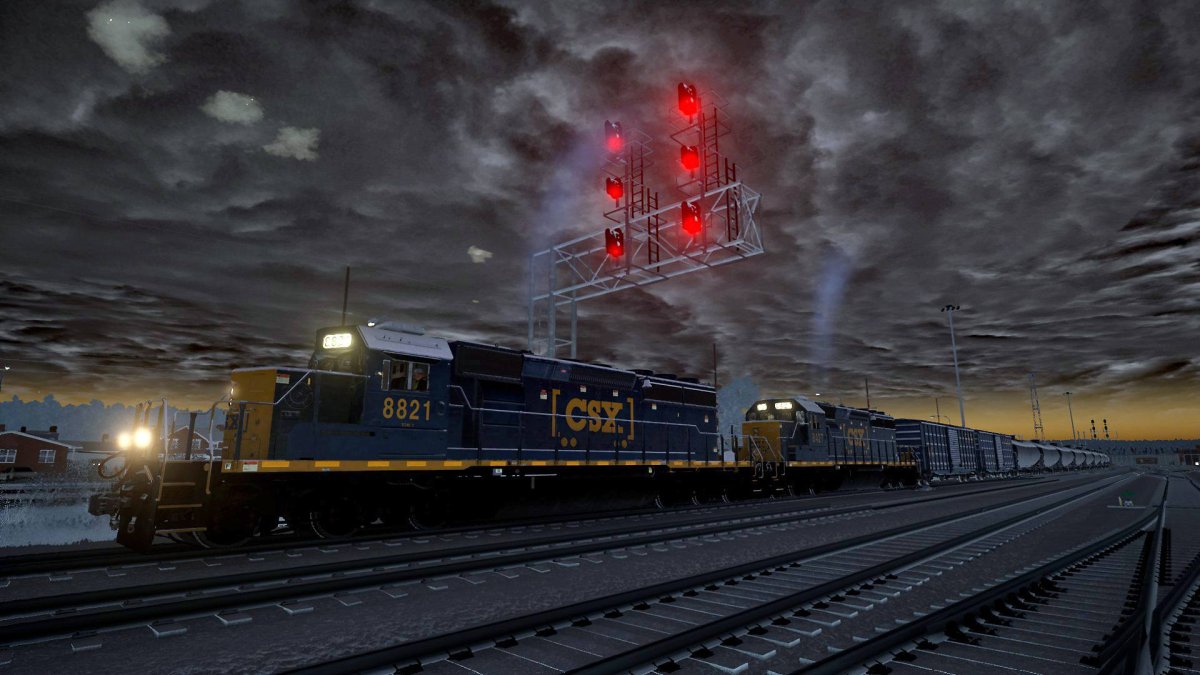 Паровоз ночью