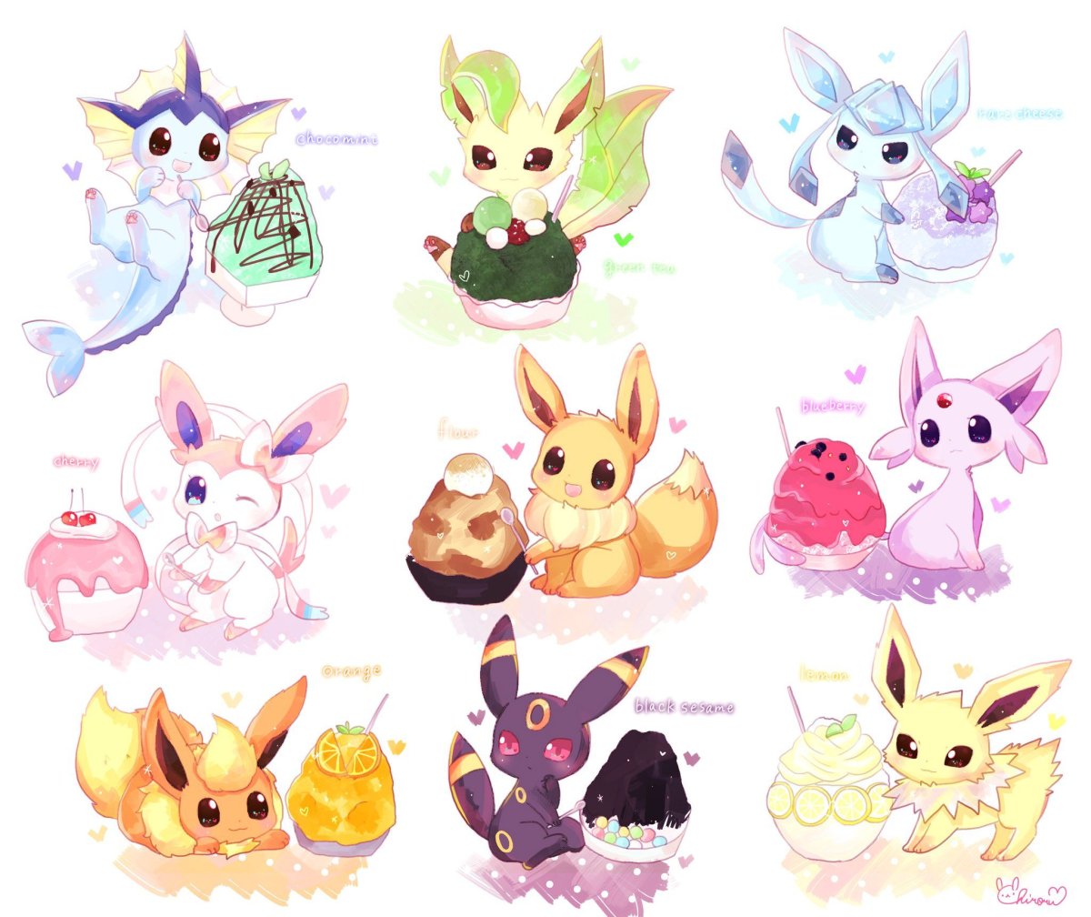 Покемон иви и Пикачу милые