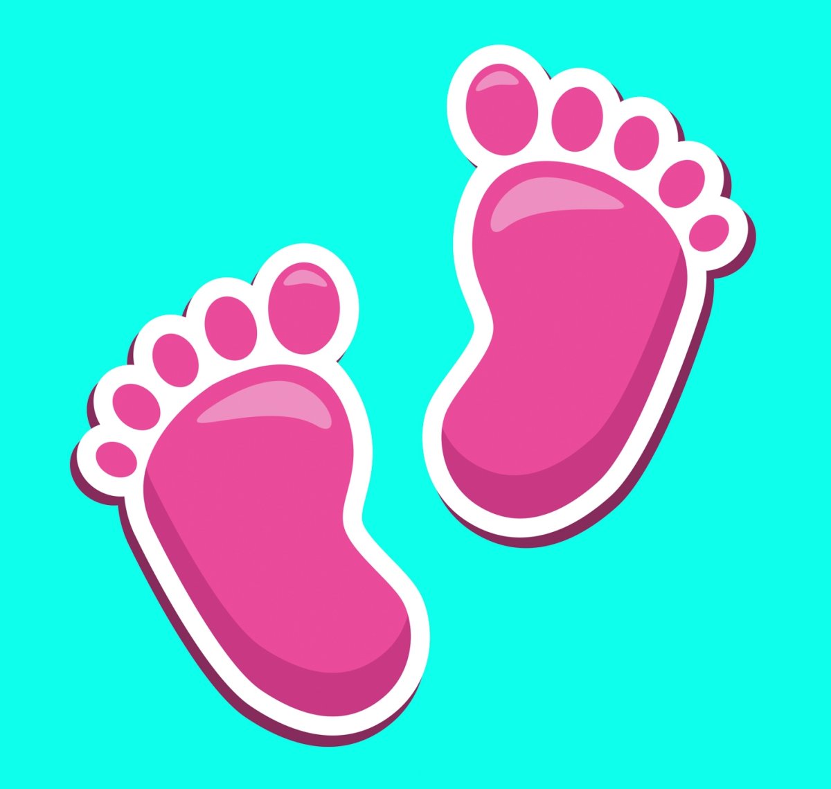 Розовые Отпечатки ног