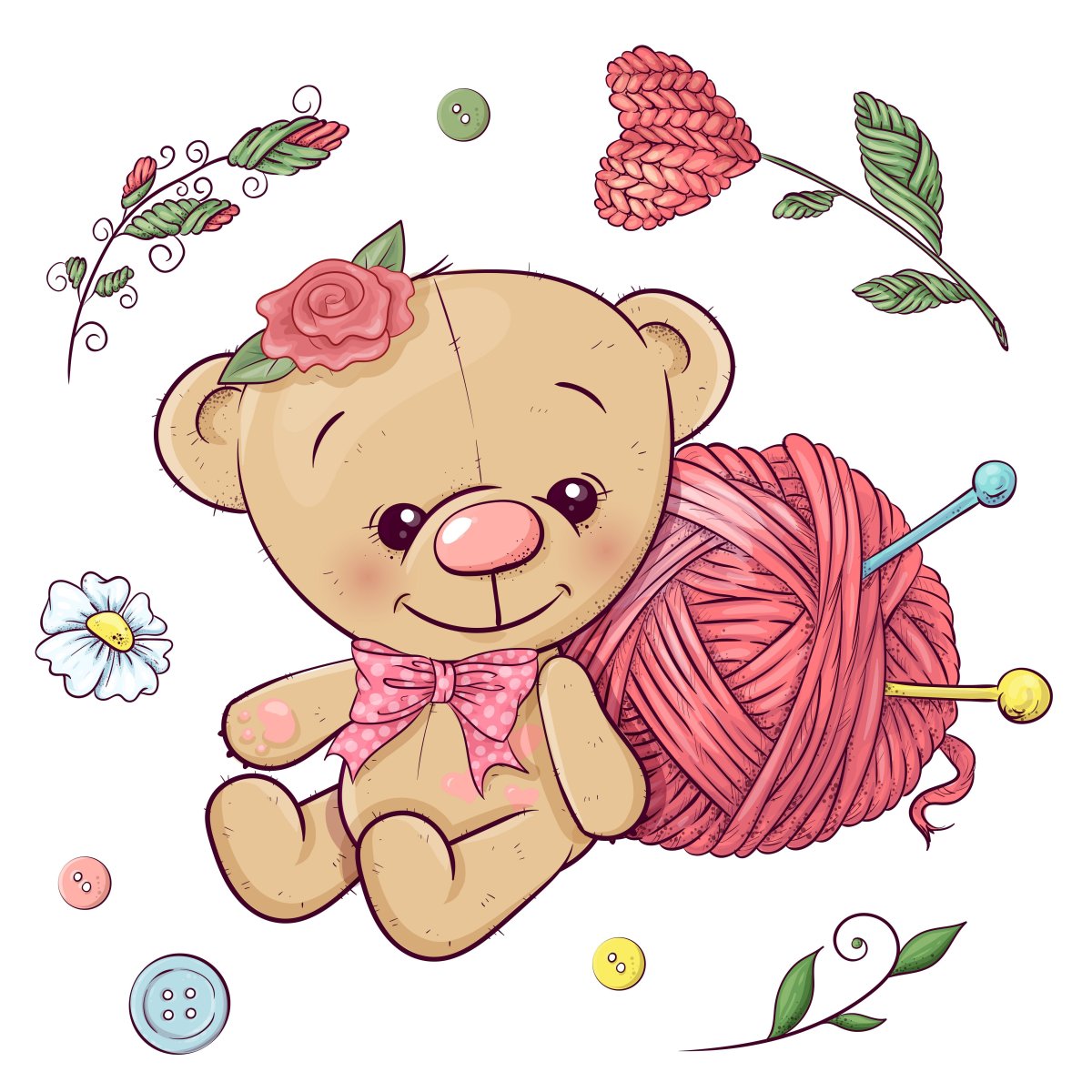 Мишка с клубком