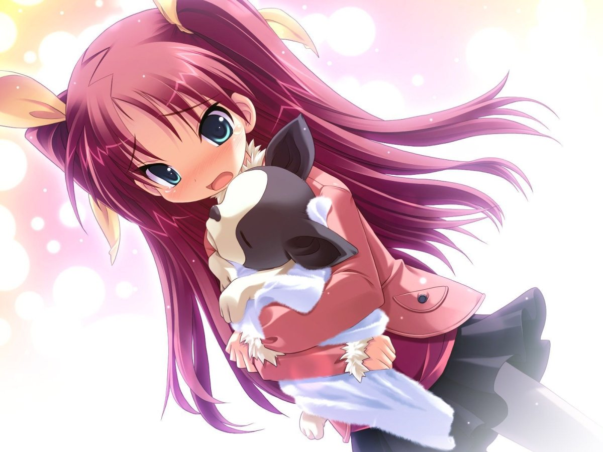Аниме девушка собачка
