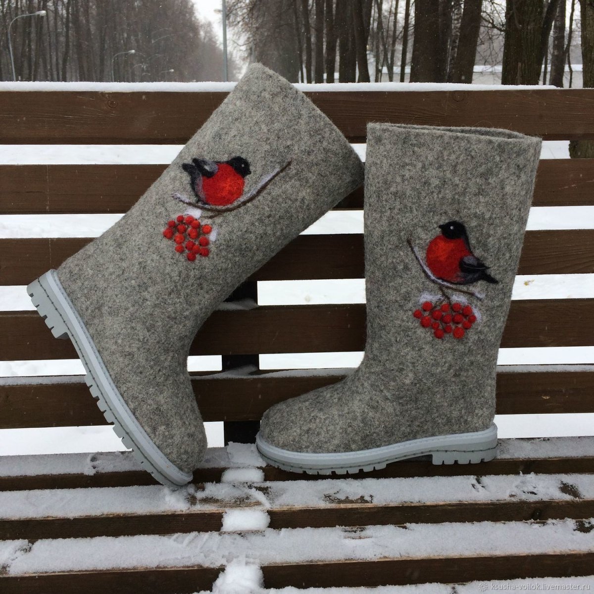 Валенки самокатки с вышивкой