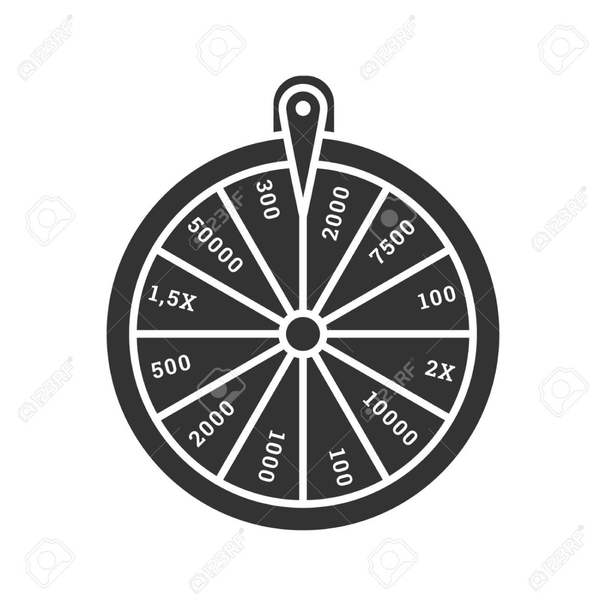 Колесо фортуны на белом фоне