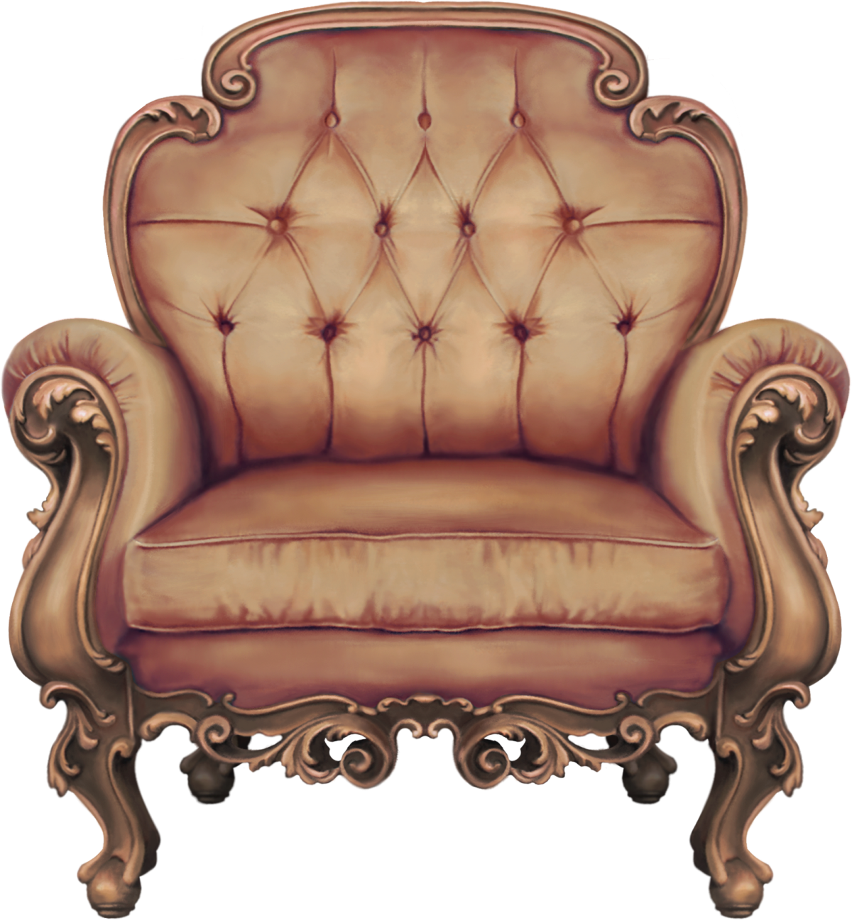 Кресло кожаное коричневое