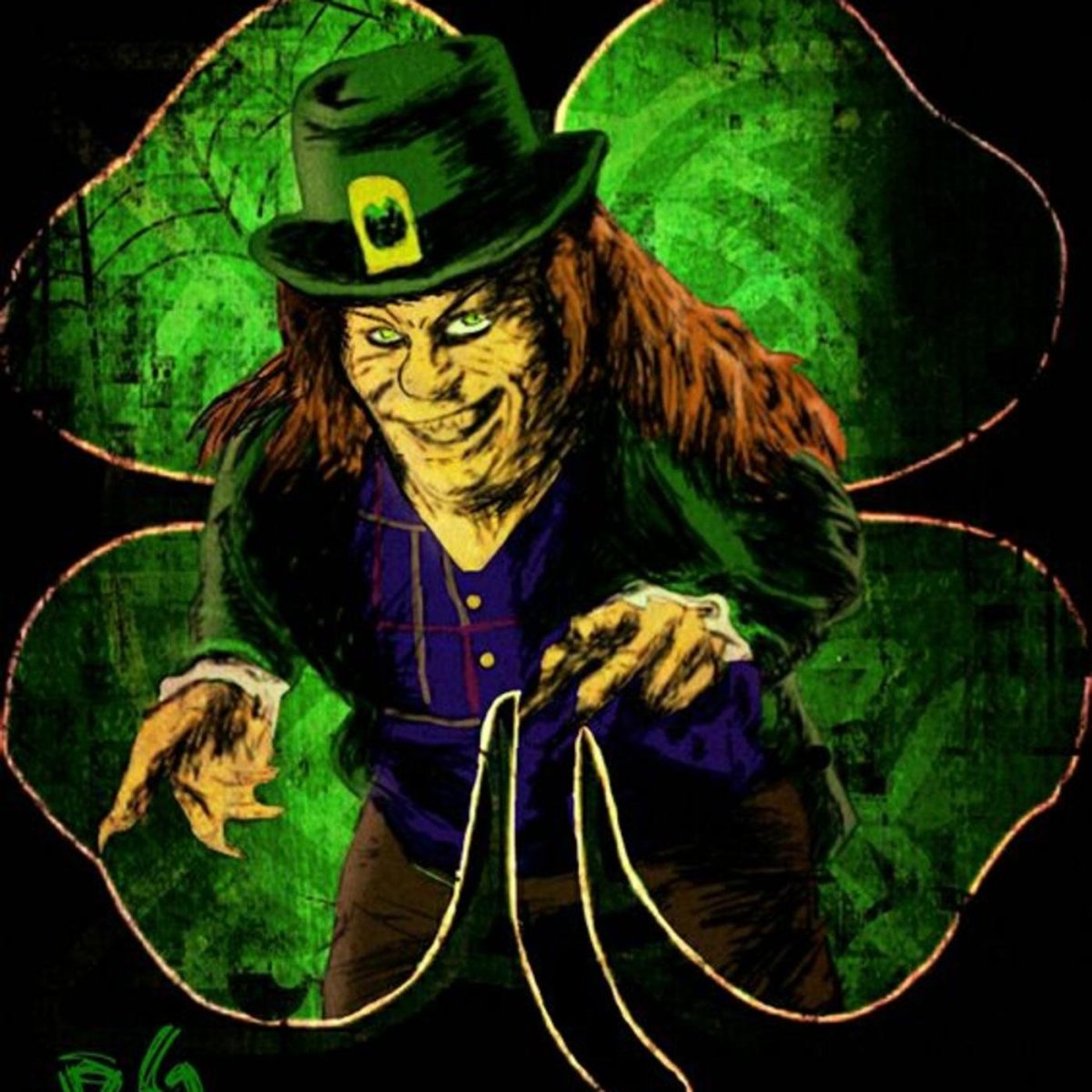 День Святого Патрика Клевер Лепрекон