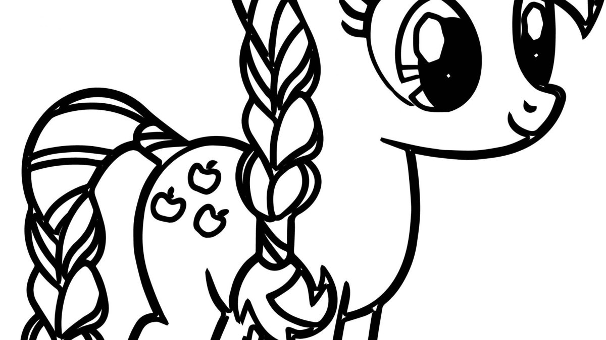 Пони контурный рисунок