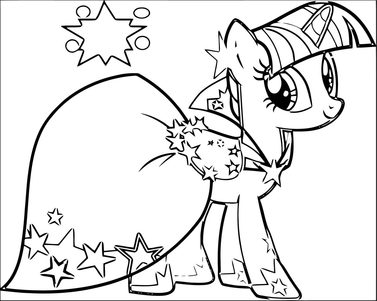 Раскраска пони Твайлайт Спаркл