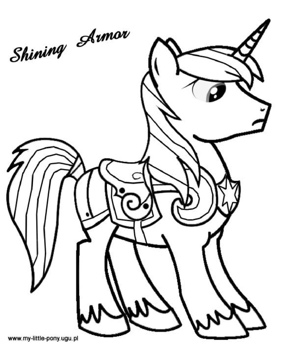 Раскраска пони Шайнинг Армор