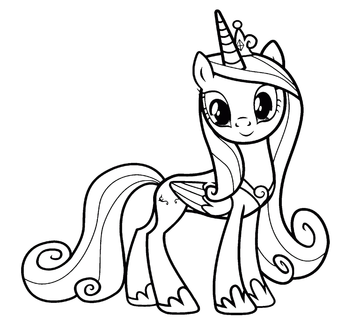 Раскраска мой маленький пони принцесса Каденс