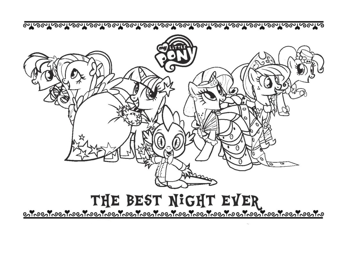 Раскраски для девочек пони сложные