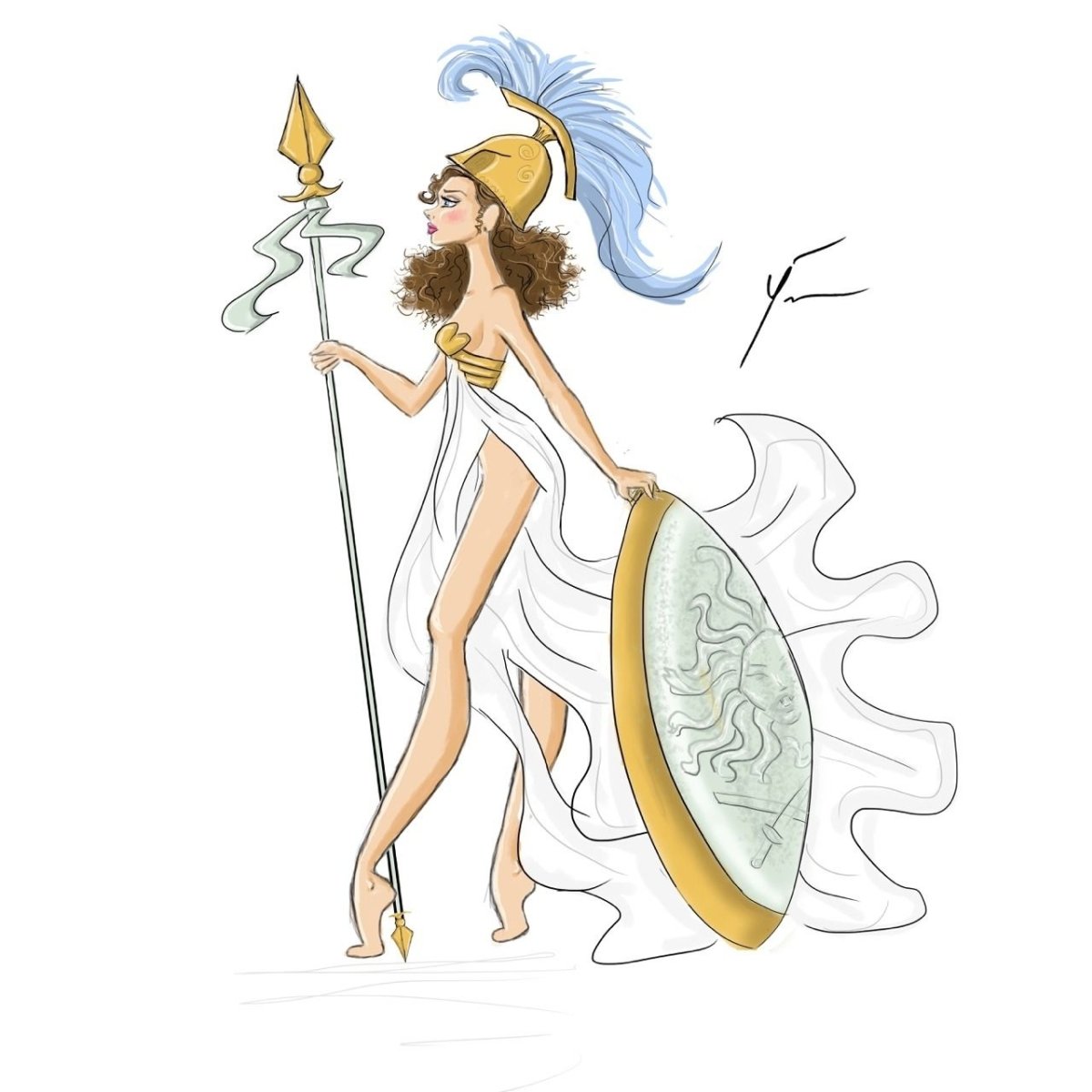 Греческая богиня Афина рисунок