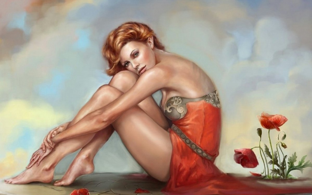 Красивая женщина рисунок