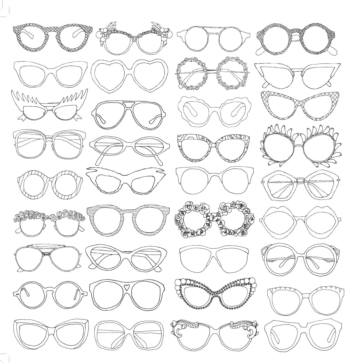 Солнцезащитные очки раскраска
