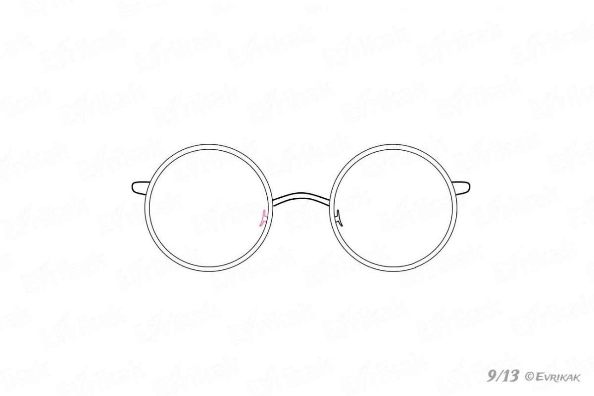 Очки круглые рисунок