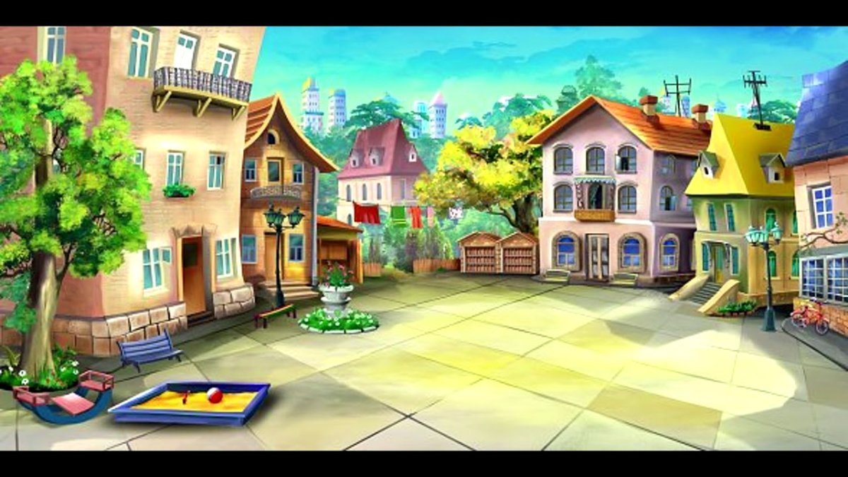 Мультяшная улица в городе