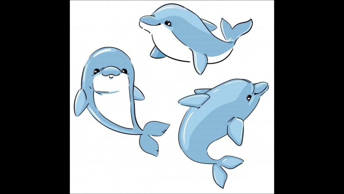 Дельфин мультяшный милый